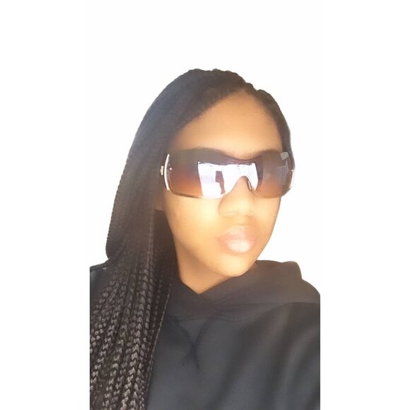 Womens Oversized Fashion Sunglasses Brown Frame Gradient Lenses UV400 Protection - Picture 5 of 6